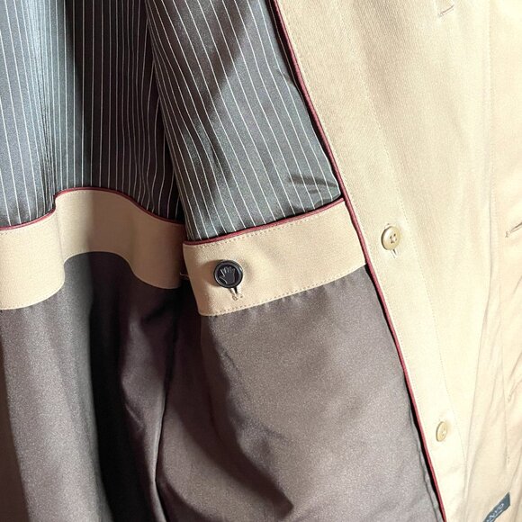 Sanyo Trench Coat Mens 38R Tan Pockets Japan Designed Removable Liner EUC - Picture 8 of 16
